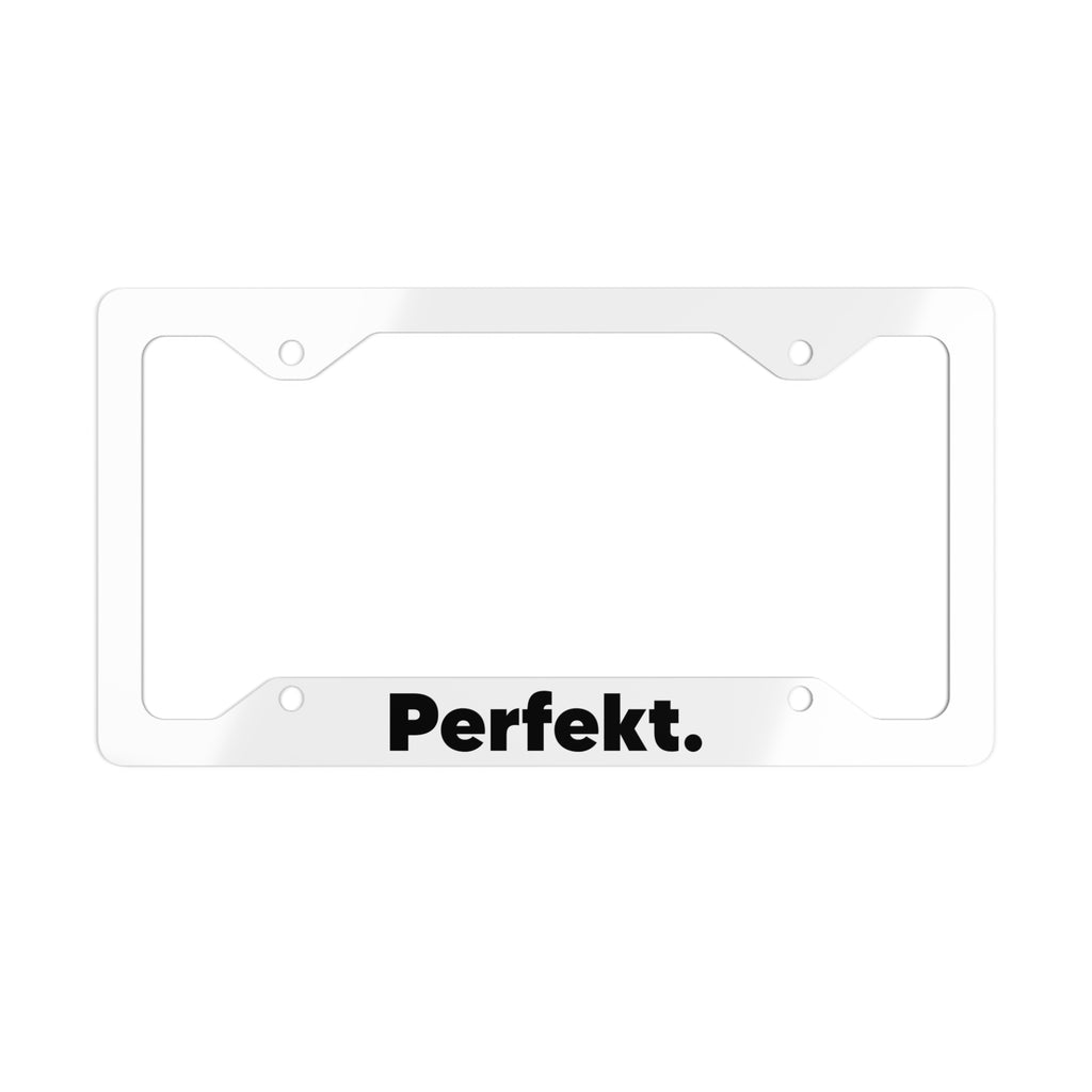 The Perfekt Metal License Plate Frame White