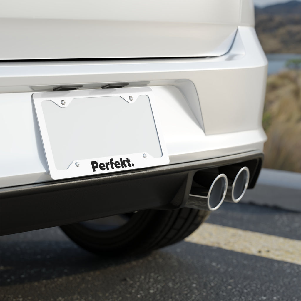 The Perfekt Metal License Plate Frame White