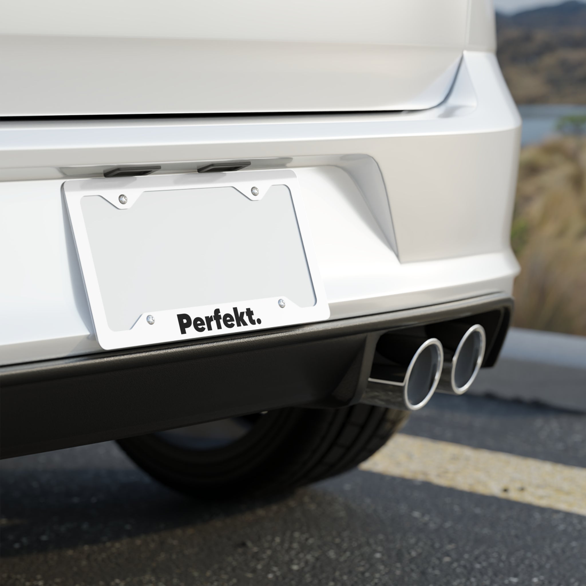 The Perfekt Metal License Plate Frame White